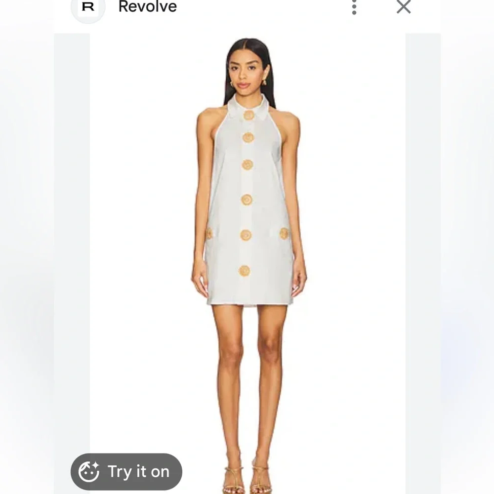 My Beachy side Ivory Embellished Shirt dress  with Gold Medallions
